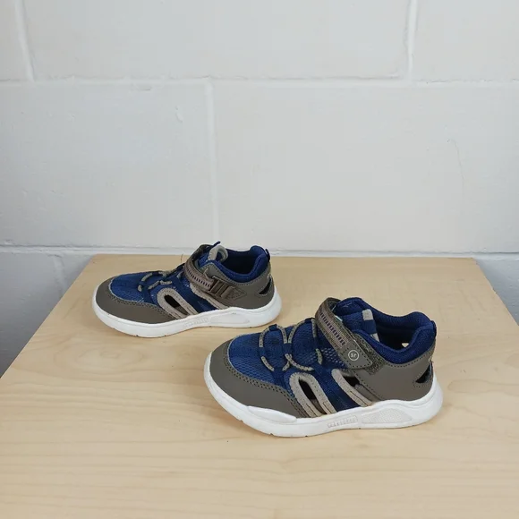 Stride Rite 360 Brinley Boys Size 9M Sandals Closed Toe Brown & Blue - Picture 2 of 8